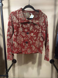 Red and Gold  Habitat Cropped Tapestry Jacket, S