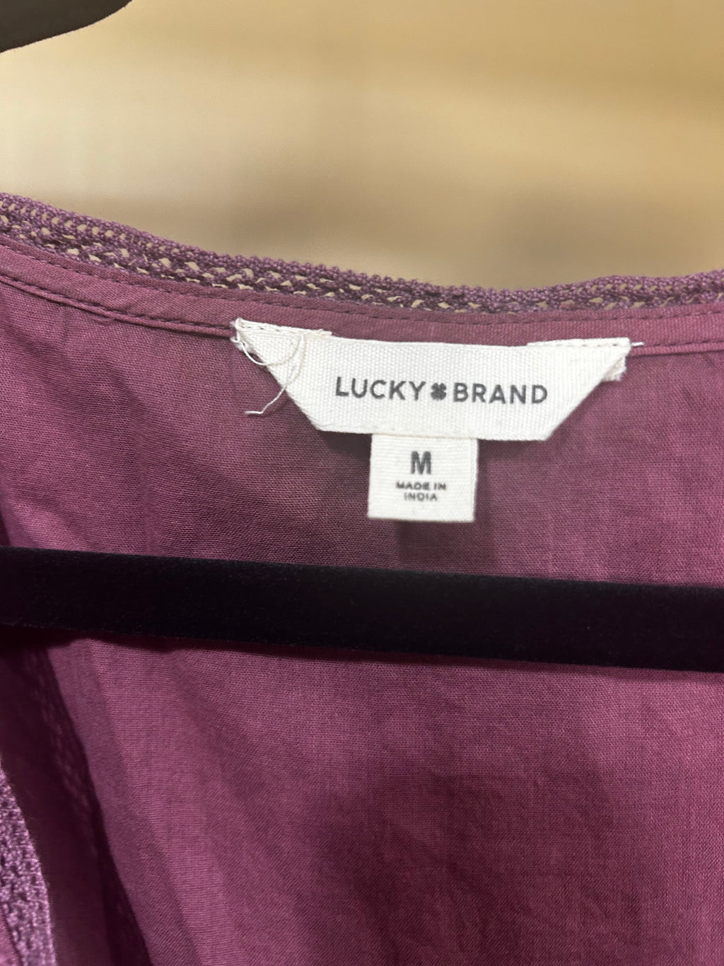 Burgundy Lucky NWT $149 Viscose/Cotton Cutwork Mini Dress, M