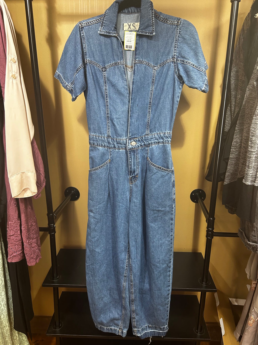 Demin Free People $148 Marla Trouser Jumpsuit, XS
