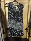 Black  Love Letters Love Notes VINTAGE 90's Rayon  Artsy Dress, M