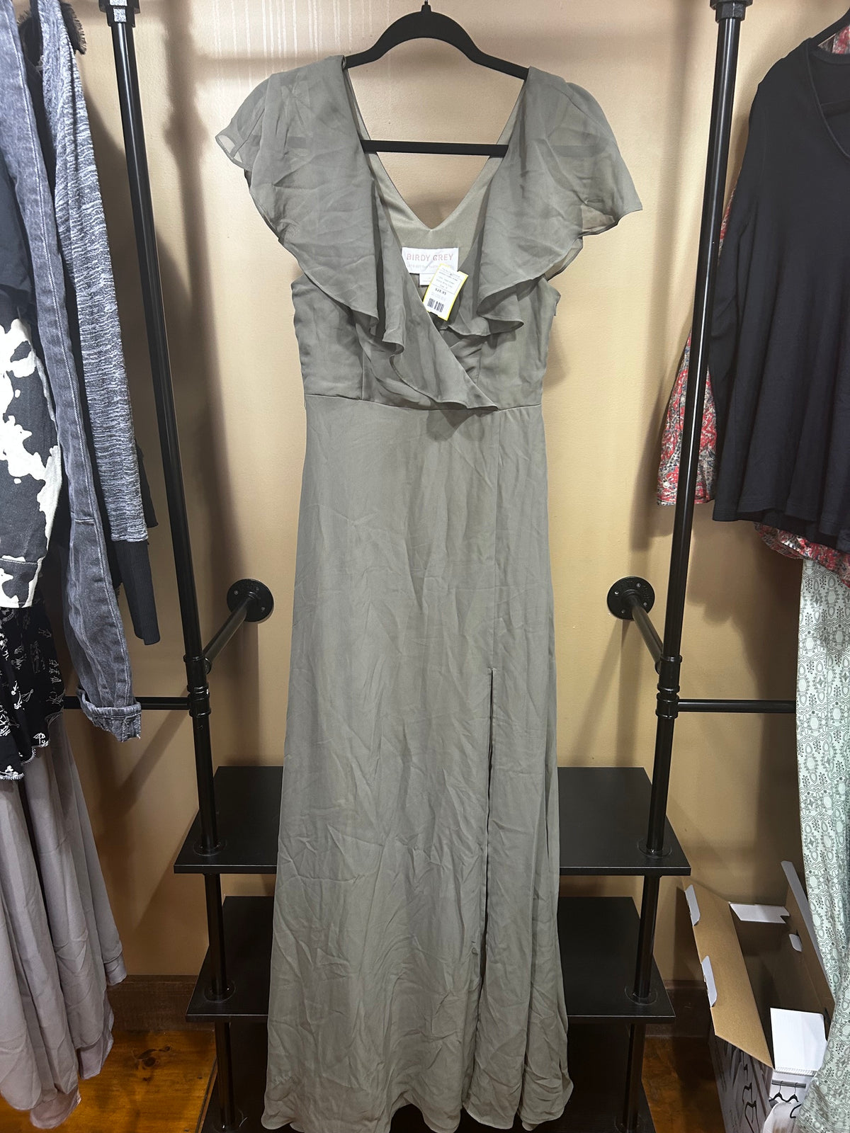 Sage Green Birdy Grey Jackson Chiffon Dress, S