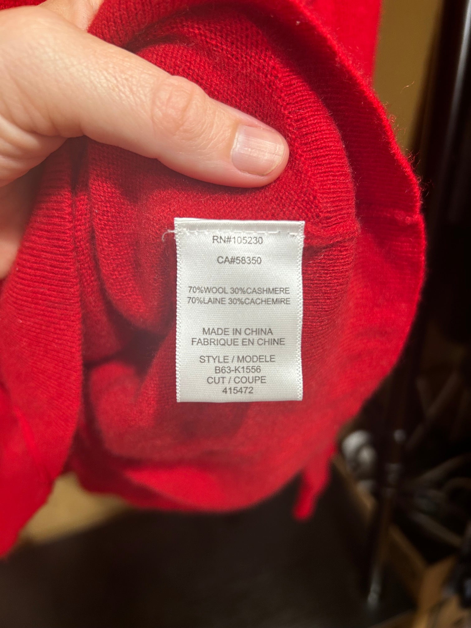 Red Joie $298 Cashmere/wool Sweater, L