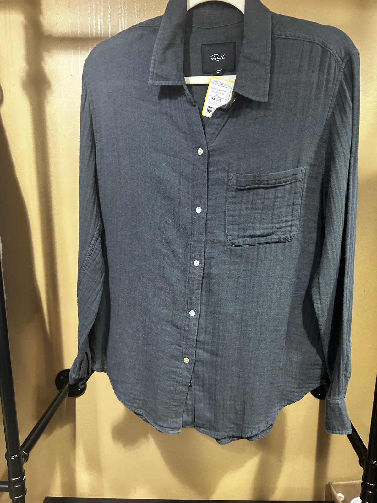 Navy Blue Rails $178 100% Cotton Button-Down