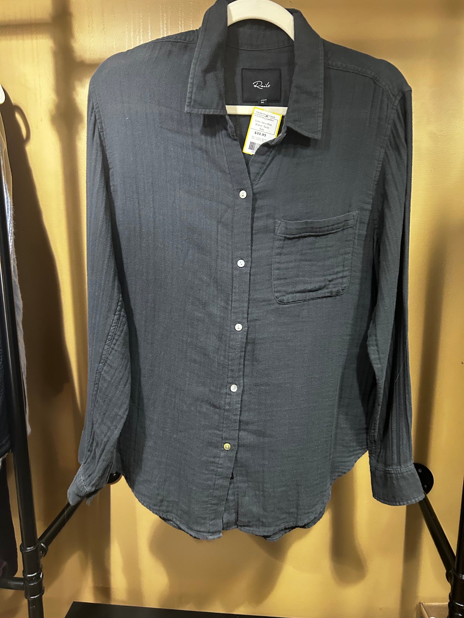Navy Blue Rails $178 100% Cotton Button-Down