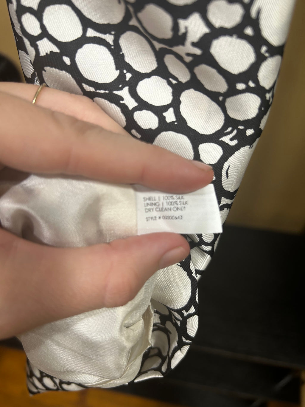 Black and White Print Club Monaco $199 Silk Cocktail Dress, 4