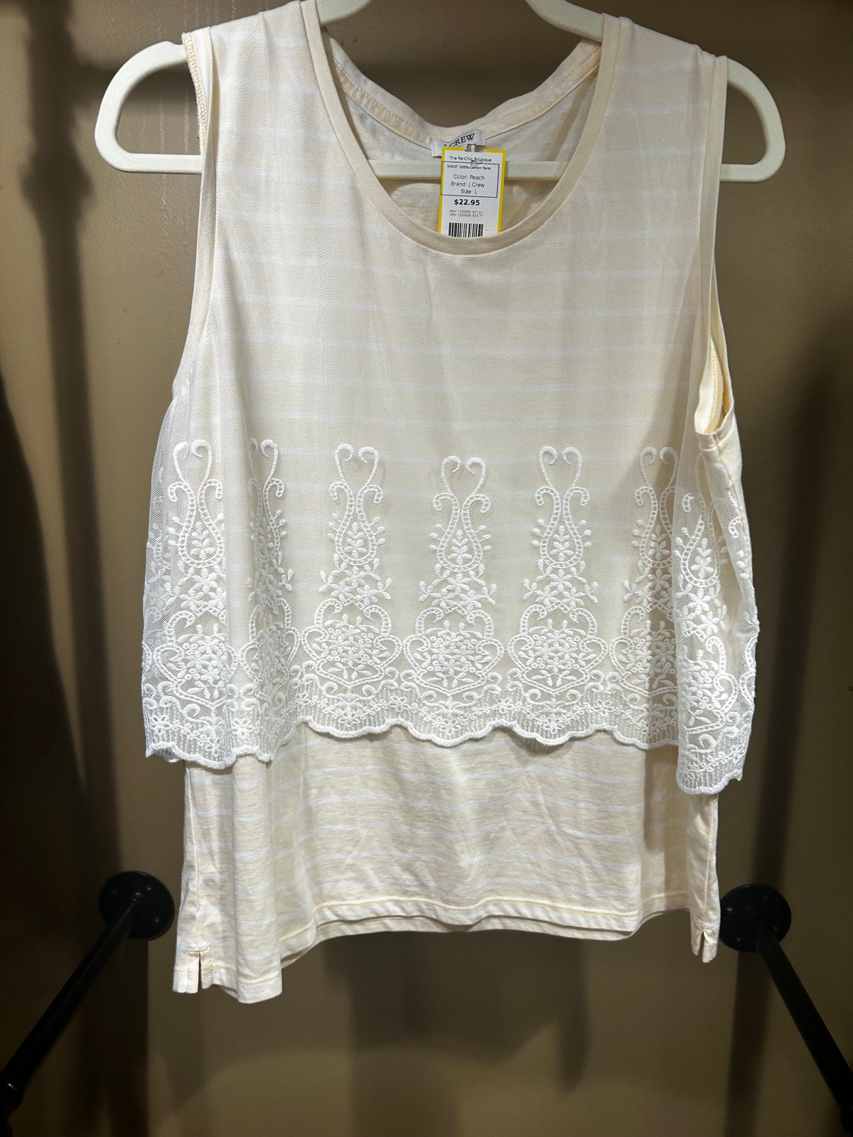 Peach J.Crew NWOT 100% Cotton Tank, L