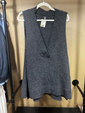 Gray Free People Oversized Wool-Blend Vest, M