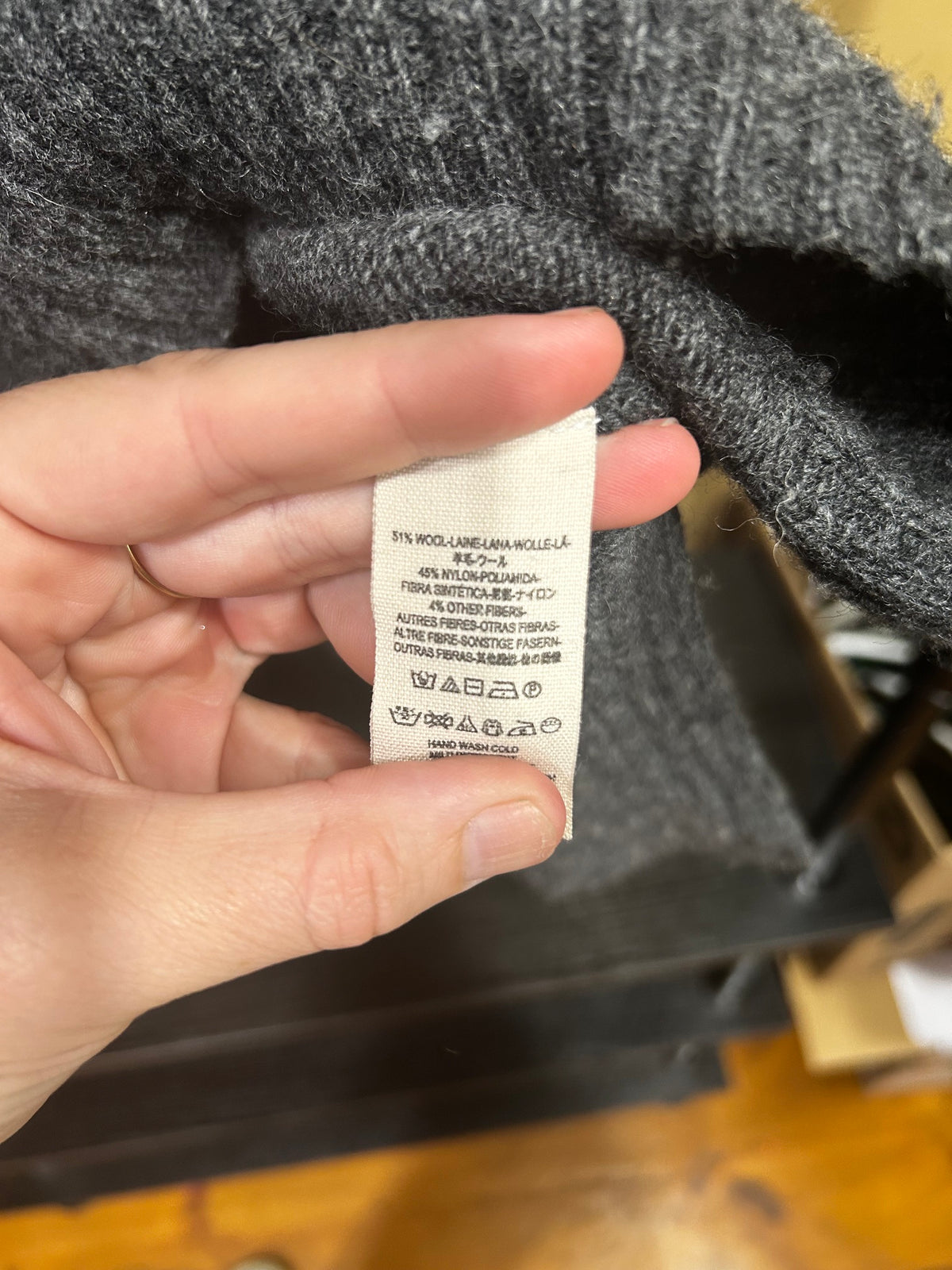 Gray Free People Oversized Wool-Blend Vest, M