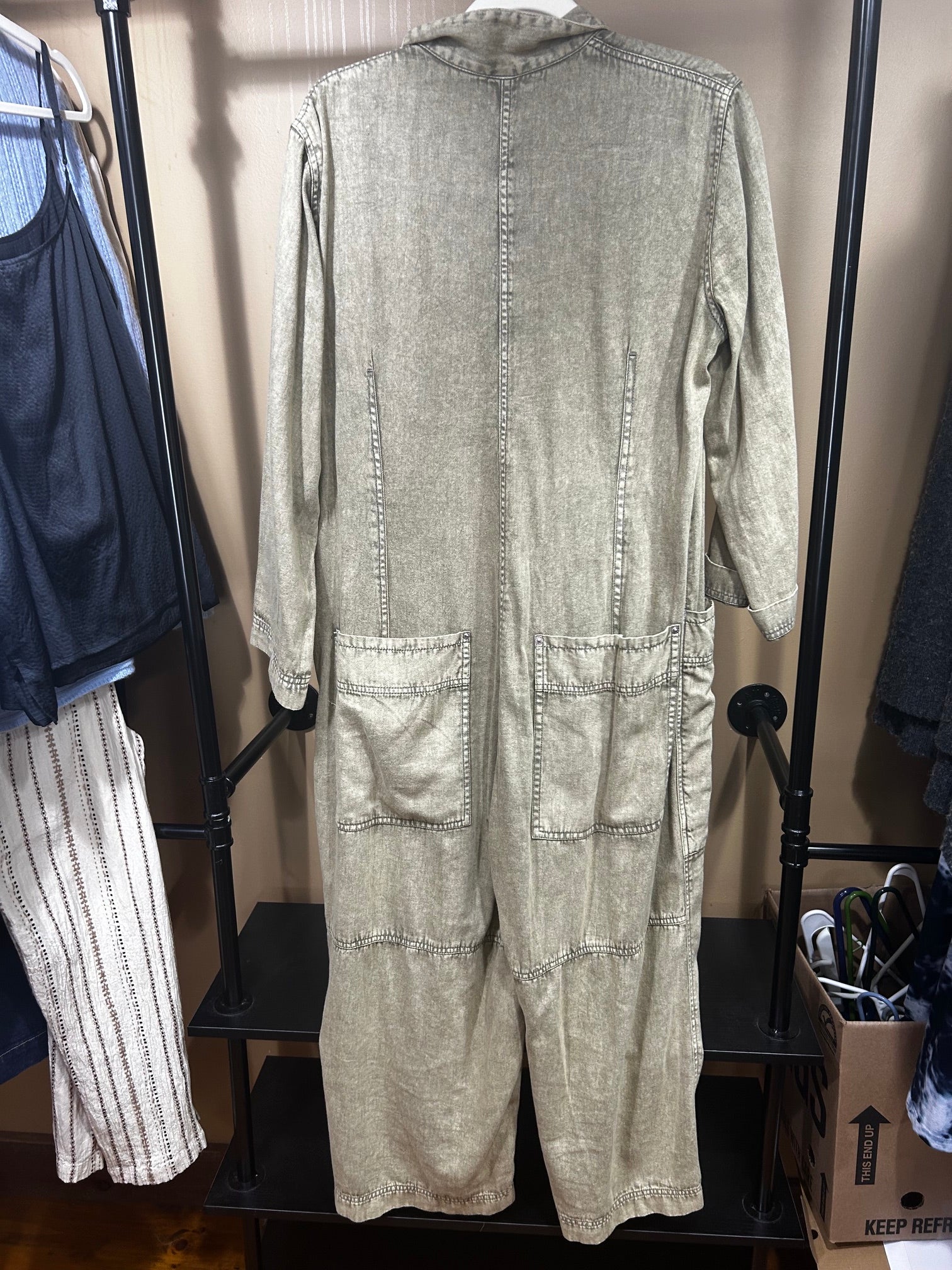 Olive Green Free People Margarita Jumpsuit, M