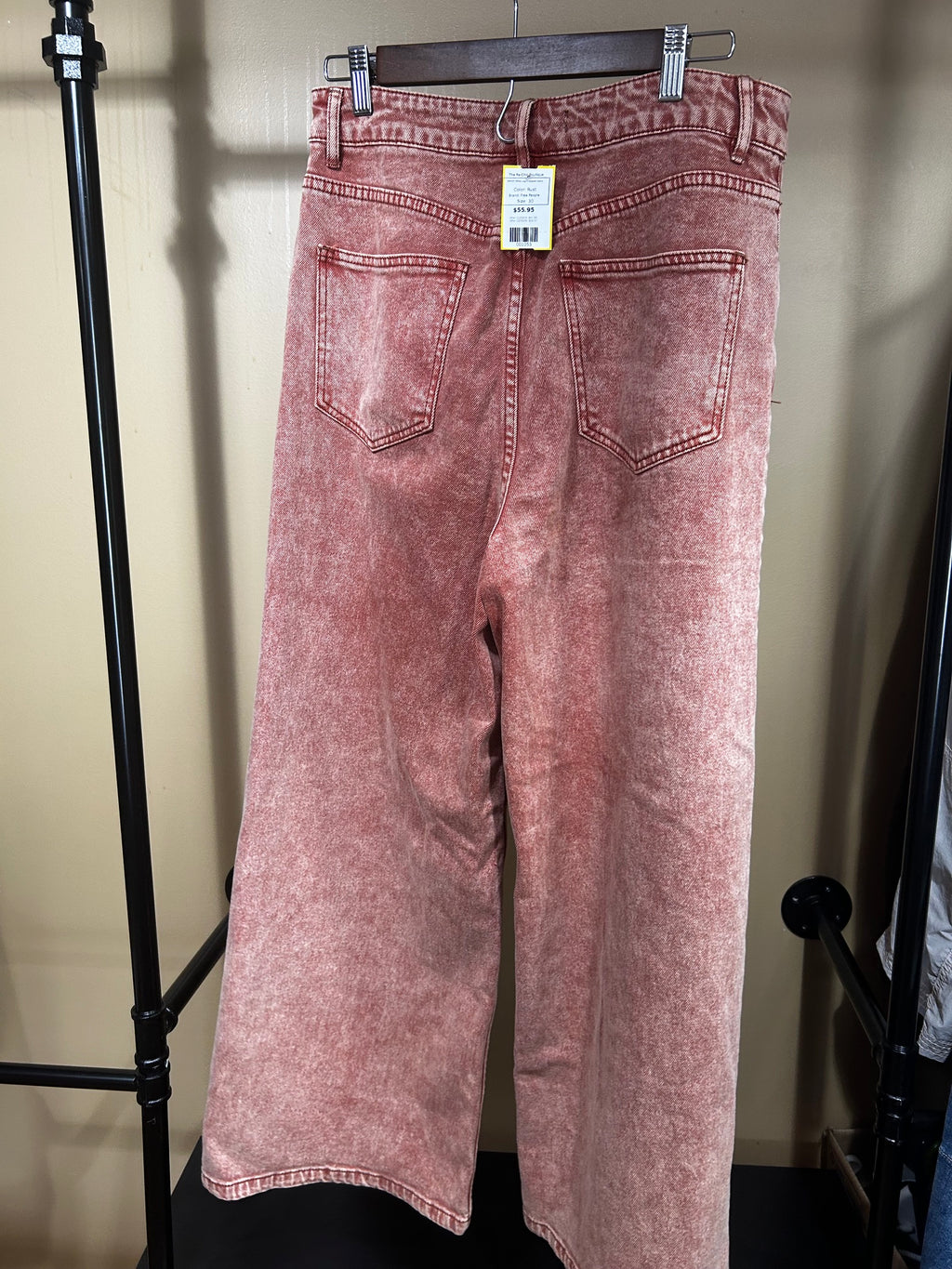 Rust Free People NWOT Wide Leg Cropped Jeans, 30