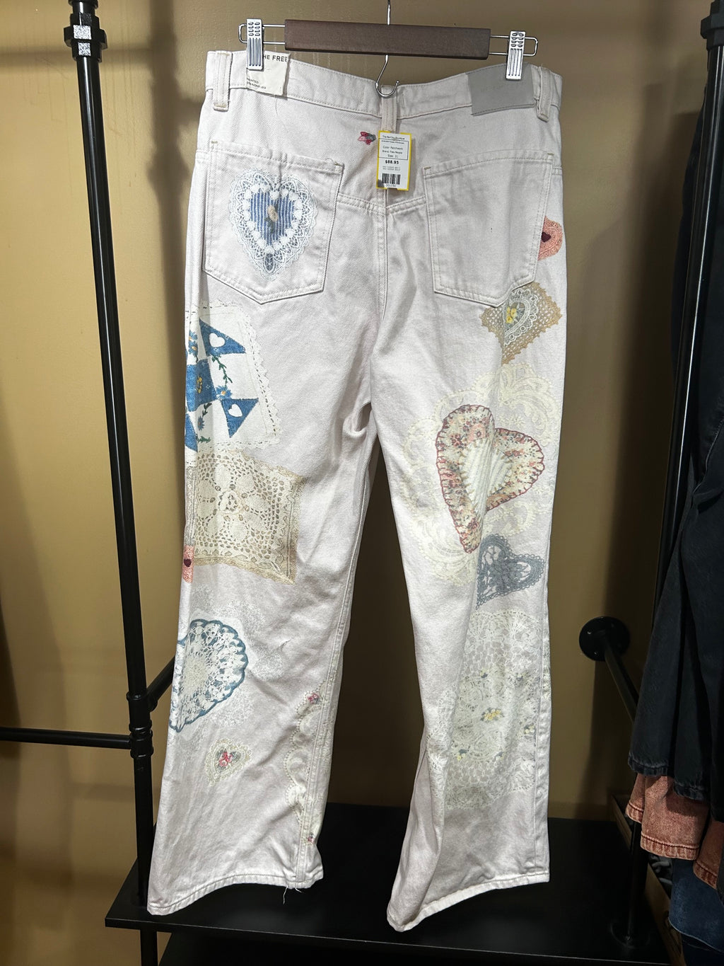 Patchwork Free People $168 NWOT  Tinsley Printed Jeans, 31