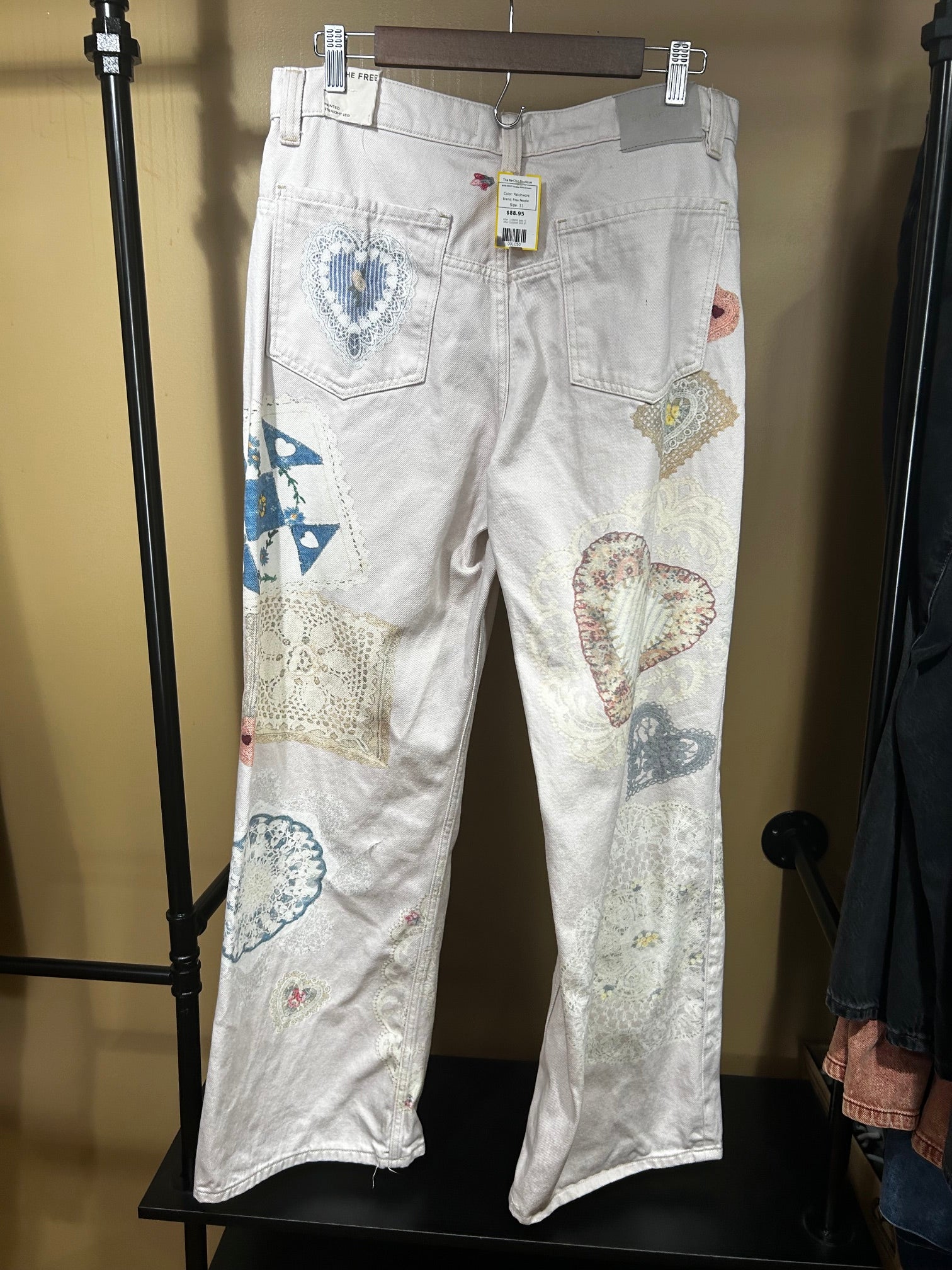 Patchwork Free People $168 NWOT  Tinsley Printed Jeans, 31