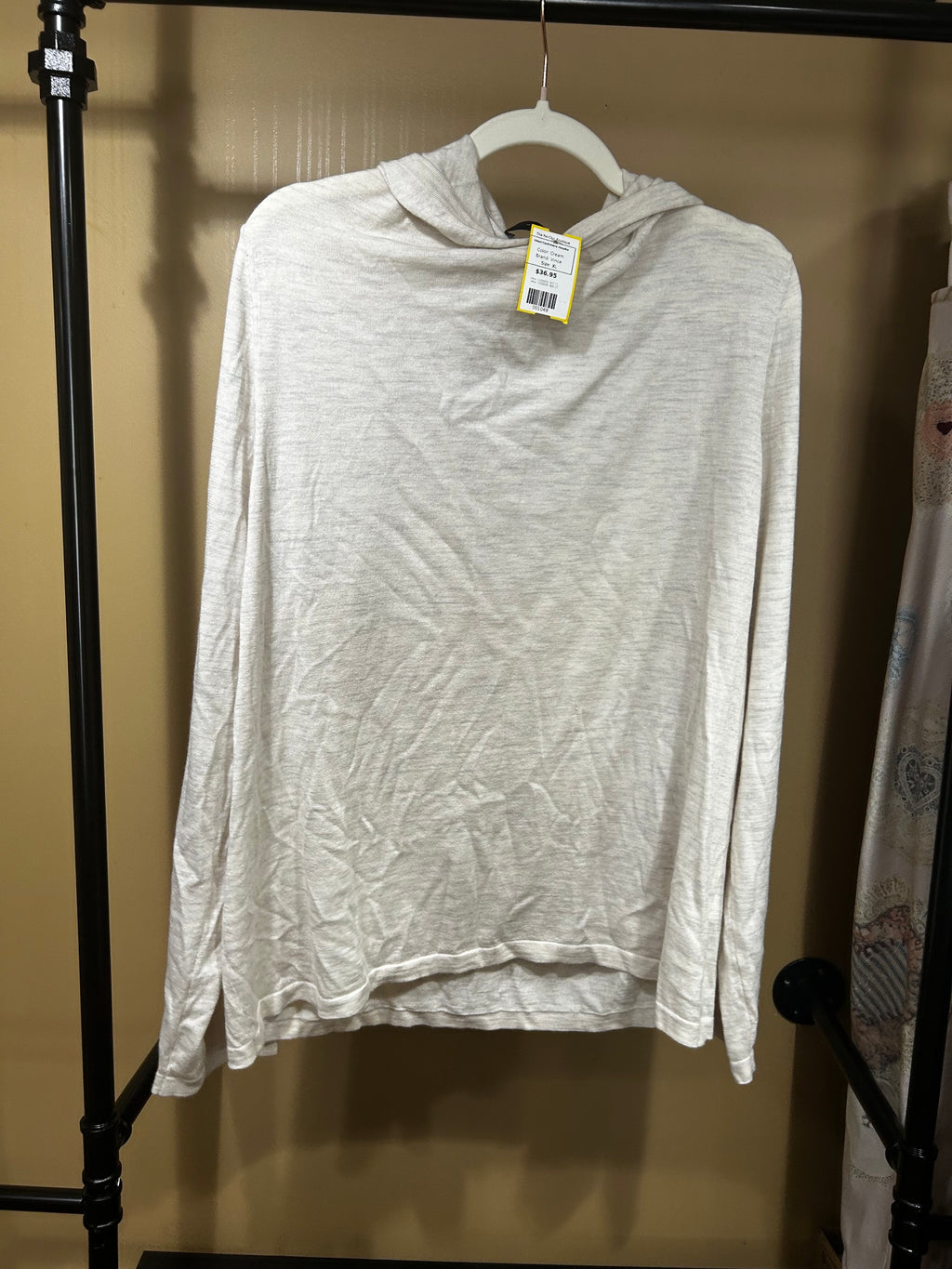 Cream Vince Wool/Cashmere Hoodie, XL
