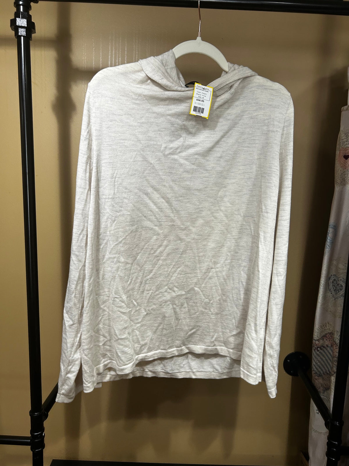 Cream Vince Wool/Cashmere Hoodie, XL