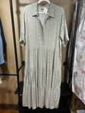 Sage Floral Ella Simone $85 Tiered Maxi Dress, XL