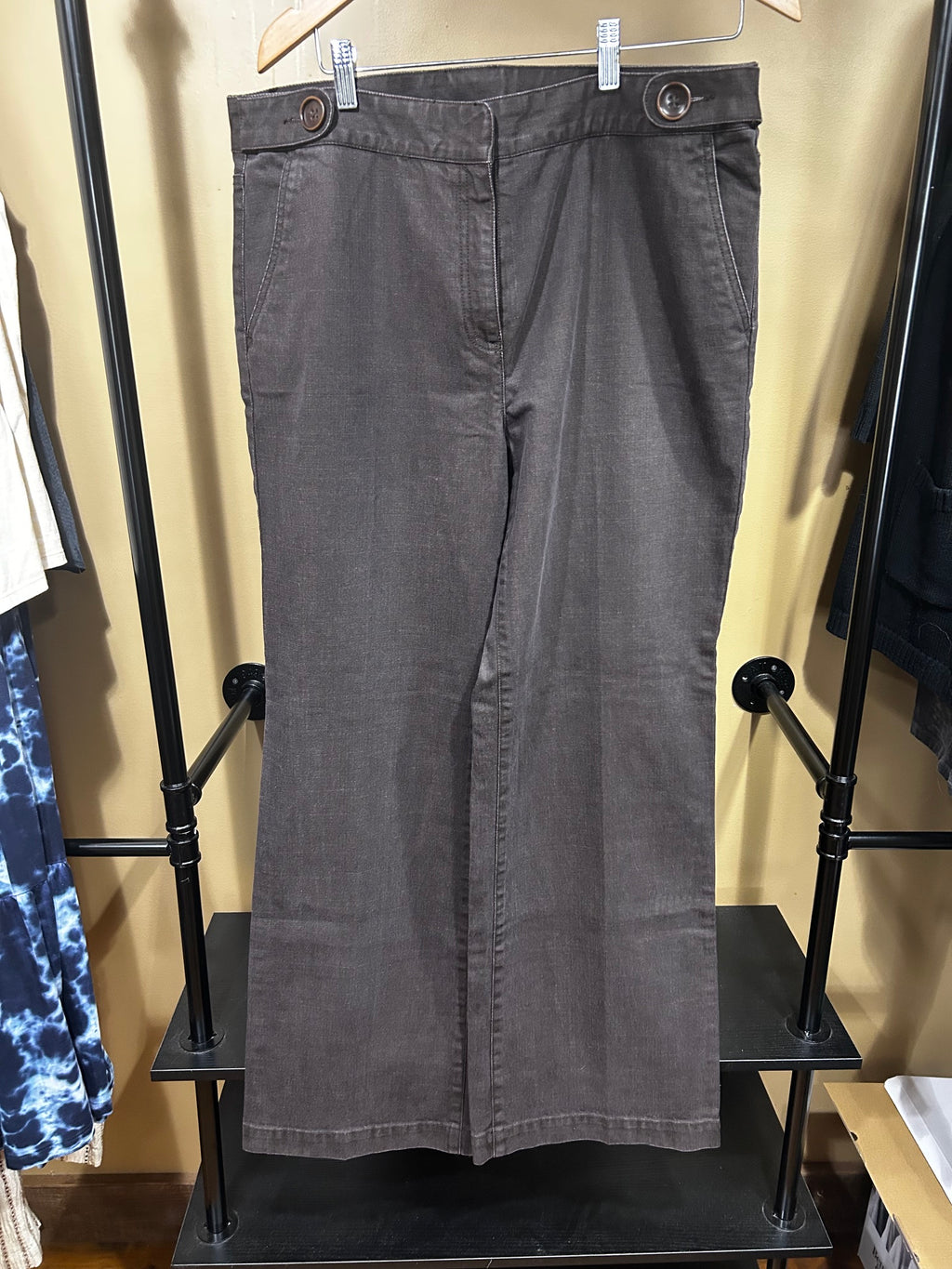 Dark Brown Talbots NWT Wide Leg Twill Pants, 16