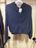 Black Cos 100% Cotton Zip-up Hoodie, XS