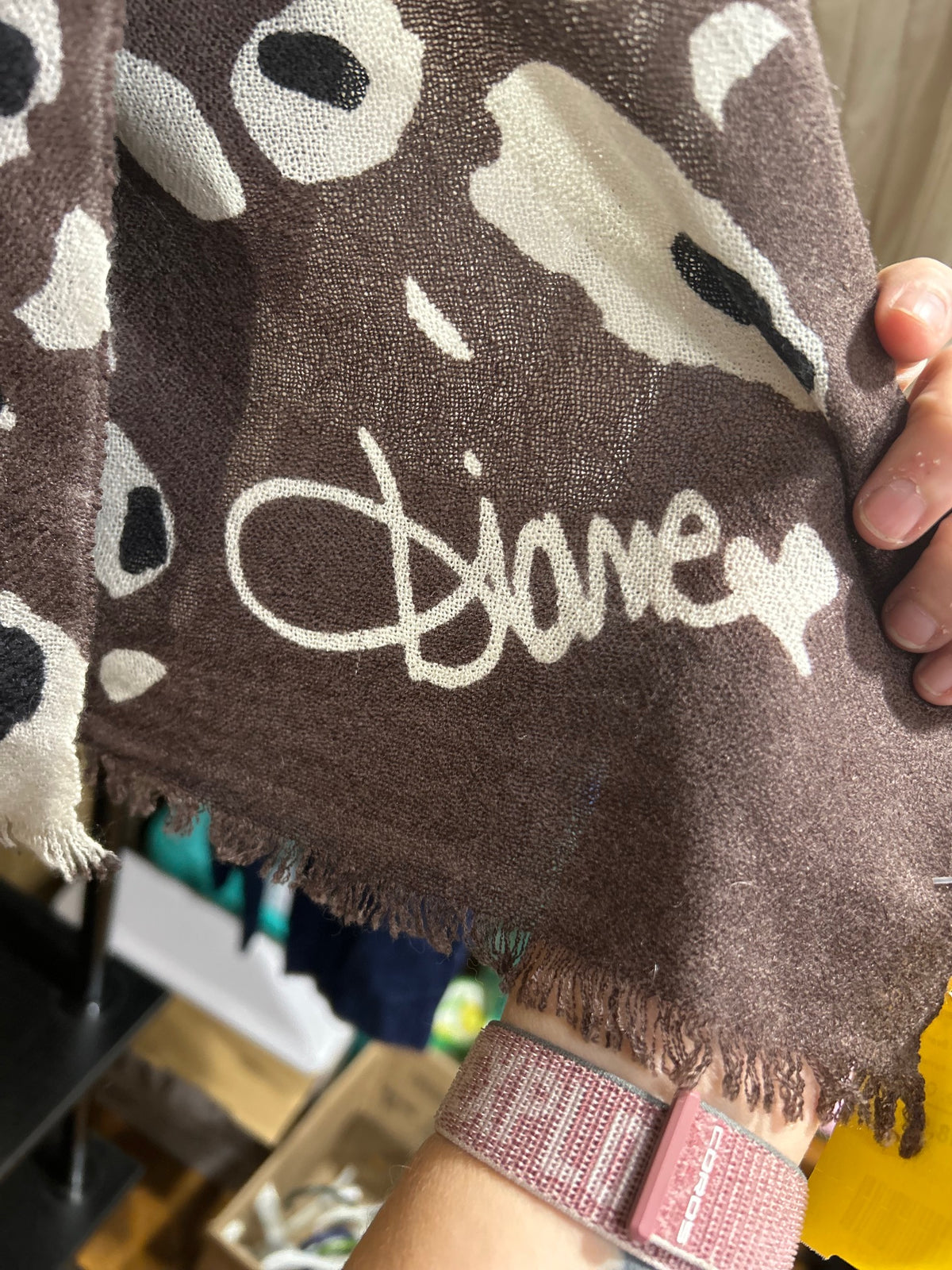Abstract Bean Print Diane Von Furstenberg $225 Cashmere Scarf, OS